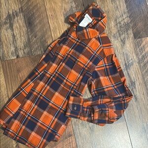 Carter's Orange and Blue Plaid Button Down Shirt